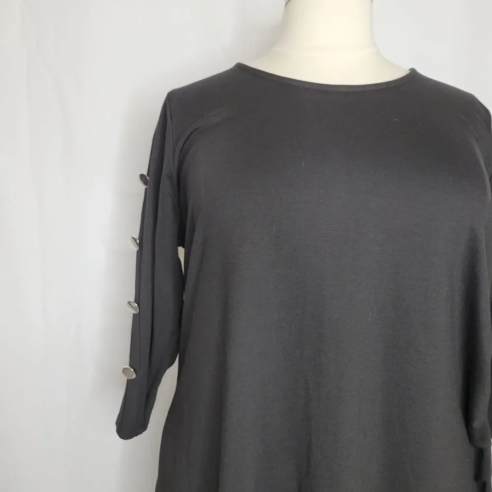 Ny Collection Black Ruched Dress_3